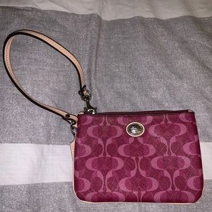 Coach wristlet pink leather